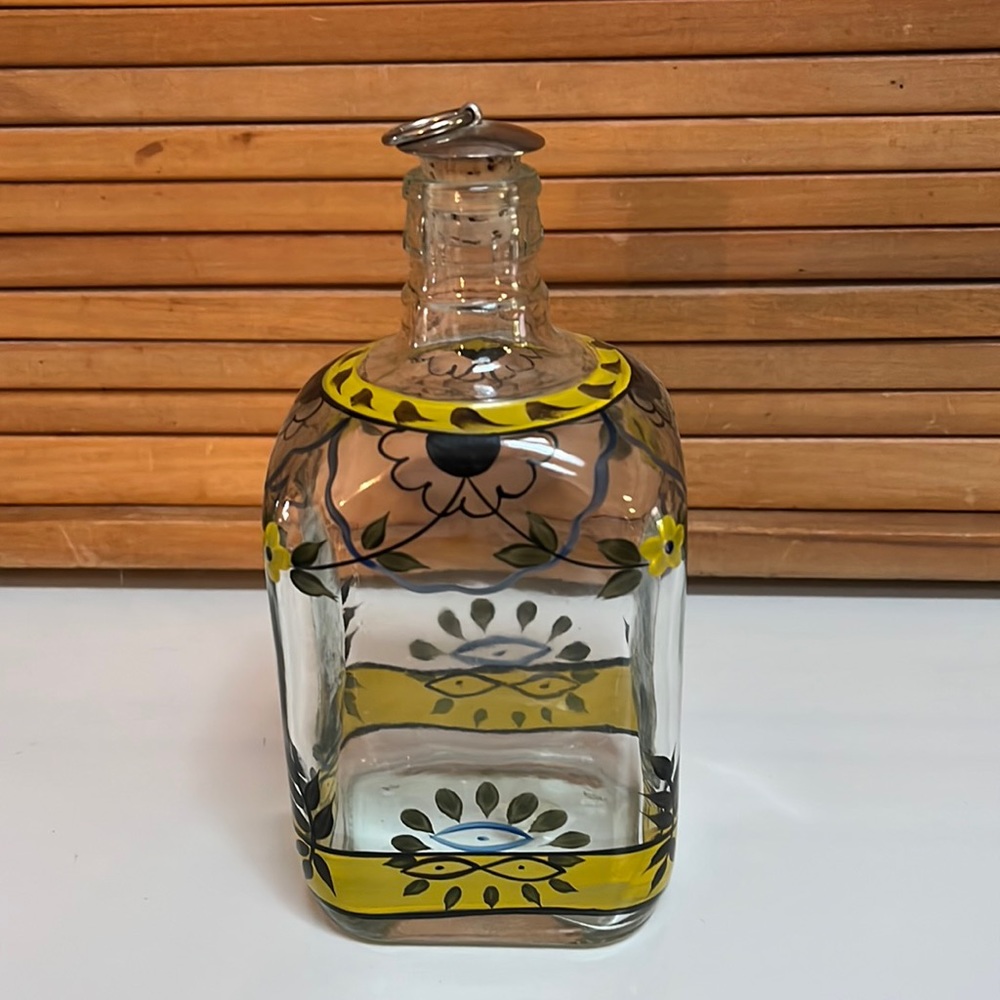 Hand-painted Italian Olive Oil Decanter